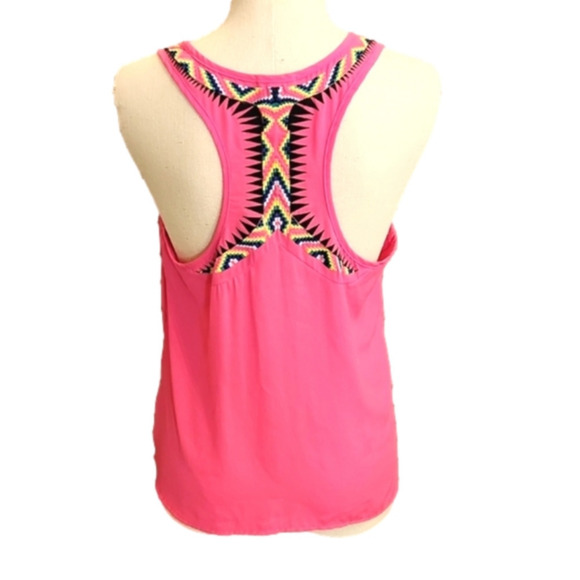 WOMENS Eyeshadow hot pink/magenta bohemian embroidered tank size Medium. - Picture 10 of 16